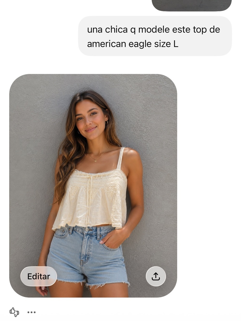 American Eagle Outfitters Cream Lace-Trim Cropped Cami